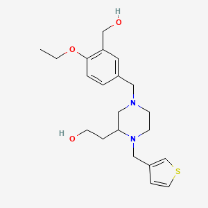 2-[4-[4-ethoxy-3-(hydroxymethyl)benzyl]-1-(3-thienylmethyl)-2-piperazinyl]ethanol