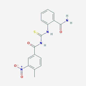 N-[(2-carbamoylphenyl)carbamothioyl]-4-methyl-3-nitrobenzamide