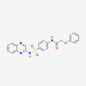 molecular formula C22H18N4O4S B4817087 2-phenoxy-N-{4-[(2-quinoxalinylamino)sulfonyl]phenyl}acetamide 