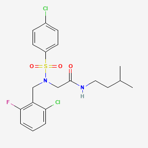 2-[(2-chloro-6-fluorophenyl)methyl-(4-chlorophenyl)sulfonylamino]-N-(3-methylbutyl)acetamide