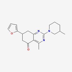 7-(furan-2-yl)-4-methyl-2-(3-methylpiperidin-1-yl)-7,8-dihydroquinazolin-5(6H)-one