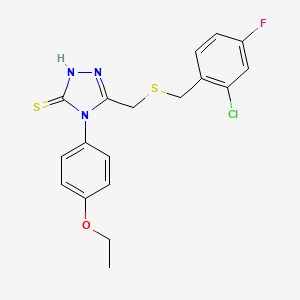 5-{[(2-chloro-4-fluorobenzyl)thio]methyl}-4-(4-ethoxyphenyl)-4H-1,2,4-triazole-3-thiol