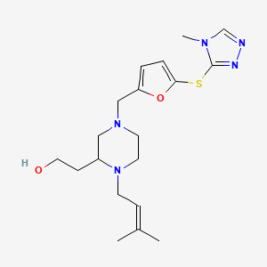 2-[1-(3-methyl-2-buten-1-yl)-4-({5-[(4-methyl-4H-1,2,4-triazol-3-yl)thio]-2-furyl}methyl)-2-piperazinyl]ethanol