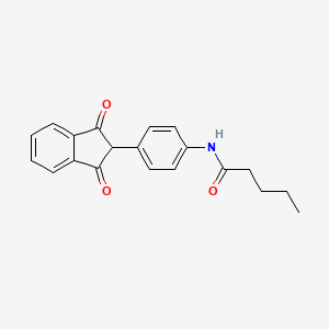 N-[4-(1,3-dioxo-2,3-dihydro-1H-inden-2-yl)phenyl]pentanamide