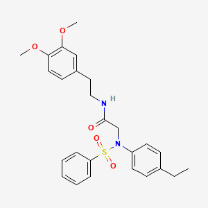 2-[N-(benzenesulfonyl)-4-ethylanilino]-N-[2-(3,4-dimethoxyphenyl)ethyl]acetamide