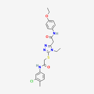 2-[5-({2-[(3-chloro-4-methylphenyl)amino]-2-oxoethyl}sulfanyl)-4-ethyl-4H-1,2,4-triazol-3-yl]-N-(4-ethoxyphenyl)acetamide