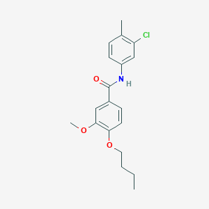 molecular formula C19H22ClNO3 B4817302 4-butoxy-N-(3-chloro-4-methylphenyl)-3-methoxybenzamide 