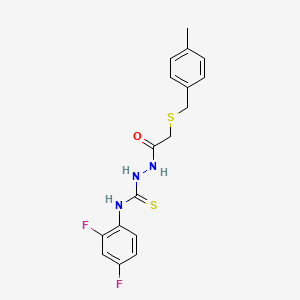 N-(2,4-difluorophenyl)-2-{[(4-methylbenzyl)thio]acetyl}hydrazinecarbothioamide