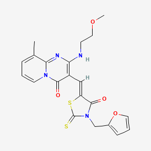 molecular formula C21H20N4O4S2 B4817308 3-{[3-(2-furylmethyl)-4-oxo-2-thioxo-1,3-thiazolidin-5-ylidene]methyl}-2-[(2-methoxyethyl)amino]-9-methyl-4H-pyrido[1,2-a]pyrimidin-4-one 