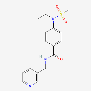 molecular formula C16H19N3O3S B4817335 4-[ethyl(methylsulfonyl)amino]-N-(3-pyridinylmethyl)benzamide 