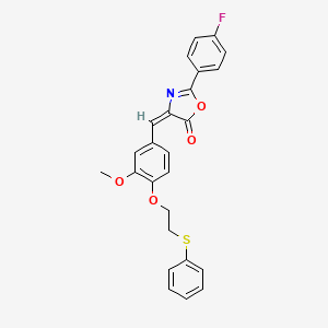 2-(4-fluorophenyl)-4-{3-methoxy-4-[2-(phenylthio)ethoxy]benzylidene}-1,3-oxazol-5(4H)-one