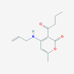 molecular formula C13H17NO3 B4817411 4-(allylamino)-3-butyryl-6-methyl-2H-pyran-2-one 