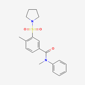 N,4-dimethyl-N-phenyl-3-(1-pyrrolidinylsulfonyl)benzamide