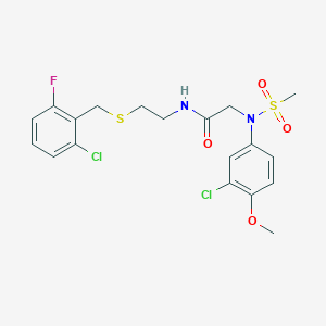 N~1~-{2-[(2-chloro-6-fluorobenzyl)thio]ethyl}-N~2~-(3-chloro-4-methoxyphenyl)-N~2~-(methylsulfonyl)glycinamide