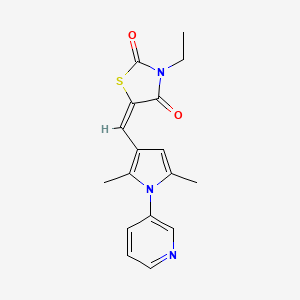 5-{[2,5-dimethyl-1-(3-pyridinyl)-1H-pyrrol-3-yl]methylene}-3-ethyl-1,3-thiazolidine-2,4-dione