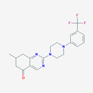 molecular formula C20H21F3N4O B4817463 7-methyl-2-{4-[3-(trifluoromethyl)phenyl]-1-piperazinyl}-7,8-dihydro-5(6H)-quinazolinone 