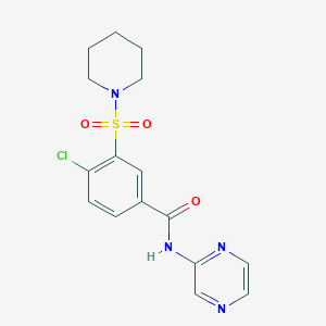 4-chloro-3-(1-piperidinylsulfonyl)-N-2-pyrazinylbenzamide