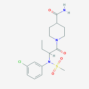 1-{2-[(3-chlorophenyl)(methylsulfonyl)amino]butanoyl}-4-piperidinecarboxamide