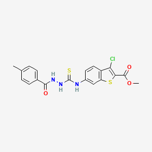 molecular formula C19H16ClN3O3S2 B4817594 methyl 3-chloro-6-({[2-(4-methylbenzoyl)hydrazino]carbonothioyl}amino)-1-benzothiophene-2-carboxylate 