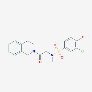 molecular formula C19H21ClN2O4S B4817596 3-chloro-N-[2-(3,4-dihydro-2(1H)-isoquinolinyl)-2-oxoethyl]-4-methoxy-N-methylbenzenesulfonamide 