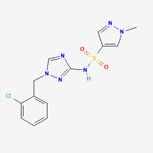 molecular formula C13H13ClN6O2S B4817599 N~4~-[1-(2-CHLOROBENZYL)-1H-1,2,4-TRIAZOL-3-YL]-1-METHYL-1H-PYRAZOLE-4-SULFONAMIDE 