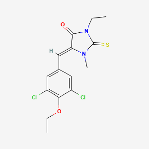 molecular formula C15H16Cl2N2O2S B4817628 5-(3,5-dichloro-4-ethoxybenzylidene)-3-ethyl-1-methyl-2-thioxo-4-imidazolidinone 
