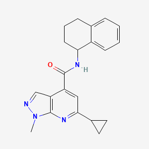 molecular formula C21H22N4O B4817642 6-cyclopropyl-1-methyl-N-(1,2,3,4-tetrahydro-1-naphthalenyl)-1H-pyrazolo[3,4-b]pyridine-4-carboxamide 