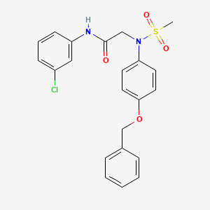 molecular formula C22H21ClN2O4S B4817644 N~2~-[4-(benzyloxy)phenyl]-N~1~-(3-chlorophenyl)-N~2~-(methylsulfonyl)glycinamide 