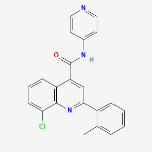 molecular formula C22H16ClN3O B4817677 8-chloro-2-(2-methylphenyl)-N-4-pyridinyl-4-quinolinecarboxamide 