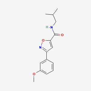 molecular formula C15H18N2O3 B4817696 N-isobutyl-3-(3-methoxyphenyl)-5-isoxazolecarboxamide 