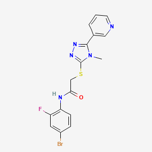 N-(4-bromo-2-fluorophenyl)-2-{[4-methyl-5-(3-pyridinyl)-4H-1,2,4-triazol-3-yl]thio}acetamide