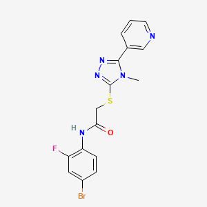 molecular formula C16H13BrFN5OS B4817719 N-(4-bromo-2-fluorophenyl)-2-{[4-methyl-5-(3-pyridinyl)-4H-1,2,4-triazol-3-yl]thio}acetamide 