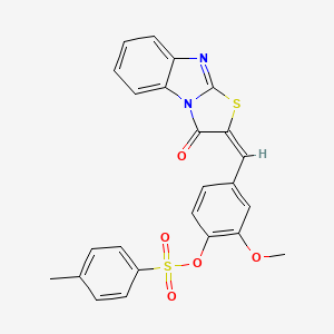 2-methoxy-4-[(3-oxo[1,3]thiazolo[3,2-a]benzimidazol-2(3H)-ylidene)methyl]phenyl 4-methylbenzenesulfonate