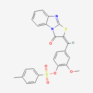 molecular formula C24H18N2O5S2 B4817725 2-methoxy-4-[(3-oxo[1,3]thiazolo[3,2-a]benzimidazol-2(3H)-ylidene)methyl]phenyl 4-methylbenzenesulfonate 