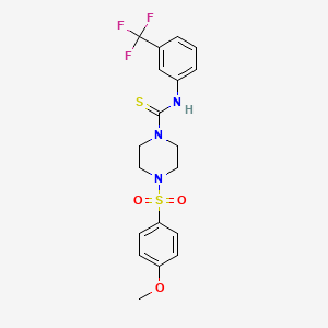 molecular formula C19H20F3N3O3S2 B4817735 4-[(4-methoxyphenyl)sulfonyl]-N-[3-(trifluoromethyl)phenyl]-1-piperazinecarbothioamide 