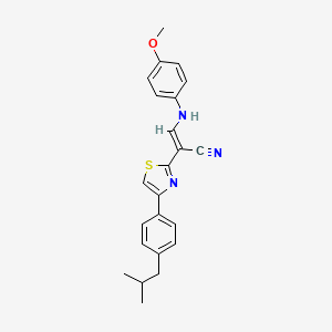molecular formula C23H23N3OS B4817738 2-[4-(4-isobutylphenyl)-1,3-thiazol-2-yl]-3-[(4-methoxyphenyl)amino]acrylonitrile 