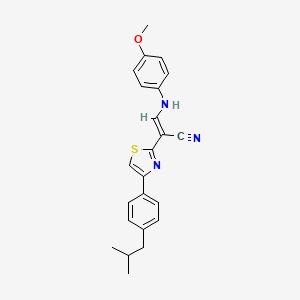 2-[4-(4-isobutylphenyl)-1,3-thiazol-2-yl]-3-[(4-methoxyphenyl)amino]acrylonitrile