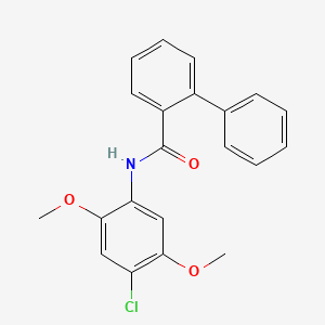 molecular formula C21H18ClNO3 B4817748 N-(4-chloro-2,5-dimethoxyphenyl)-2-biphenylcarboxamide 