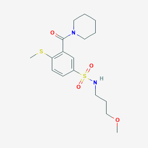 molecular formula C17H26N2O4S2 B4817750 N-(3-methoxypropyl)-4-(methylthio)-3-(1-piperidinylcarbonyl)benzenesulfonamide 