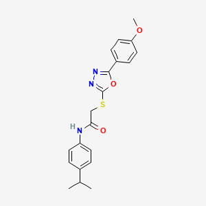 molecular formula C20H21N3O3S B4817768 N-(4-isopropylphenyl)-2-{[5-(4-methoxyphenyl)-1,3,4-oxadiazol-2-yl]thio}acetamide 