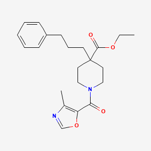 molecular formula C22H28N2O4 B4817776 ethyl 1-[(4-methyl-1,3-oxazol-5-yl)carbonyl]-4-(3-phenylpropyl)-4-piperidinecarboxylate 