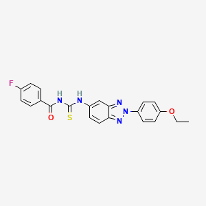 molecular formula C22H18FN5O2S B4817790 N-({[2-(4-ethoxyphenyl)-2H-1,2,3-benzotriazol-5-yl]amino}carbonothioyl)-4-fluorobenzamide 