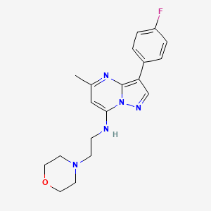 molecular formula C19H22FN5O B4817797 3-(4-fluorophenyl)-5-methyl-N-[2-(4-morpholinyl)ethyl]pyrazolo[1,5-a]pyrimidin-7-amine 
