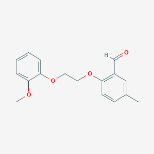 molecular formula C17H18O4 B4817809 2-[2-(2-methoxyphenoxy)ethoxy]-5-methylbenzaldehyde 