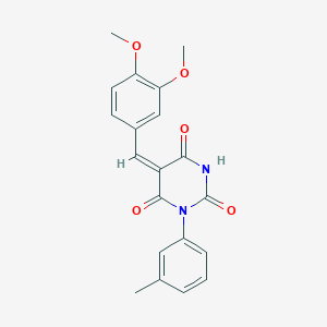 5-(3,4-dimethoxybenzylidene)-1-(3-methylphenyl)-2,4,6(1H,3H,5H)-pyrimidinetrione