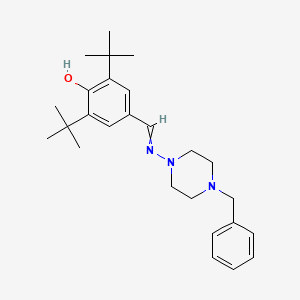 4-{[(4-benzyl-1-piperazinyl)imino]methyl}-2,6-di-tert-butylphenol