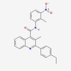 molecular formula C26H23N3O3 B4817849 2-(4-ethylphenyl)-3-methyl-N-(2-methyl-3-nitrophenyl)-4-quinolinecarboxamide 