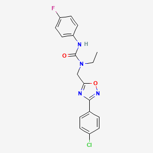 molecular formula C18H16ClFN4O2 B4817859 N-{[3-(4-chlorophenyl)-1,2,4-oxadiazol-5-yl]methyl}-N-ethyl-N'-(4-fluorophenyl)urea 