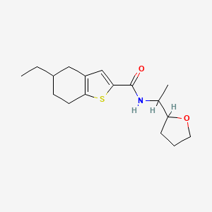 molecular formula C17H25NO2S B4817860 5-ethyl-N-[1-(tetrahydro-2-furanyl)ethyl]-4,5,6,7-tetrahydro-1-benzothiophene-2-carboxamide 