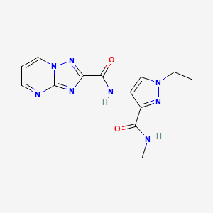 molecular formula C13H14N8O2 B4817883 N-{1-ethyl-3-[(methylamino)carbonyl]-1H-pyrazol-4-yl}[1,2,4]triazolo[1,5-a]pyrimidine-2-carboxamide 
